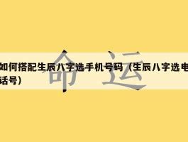 八字选电话号码